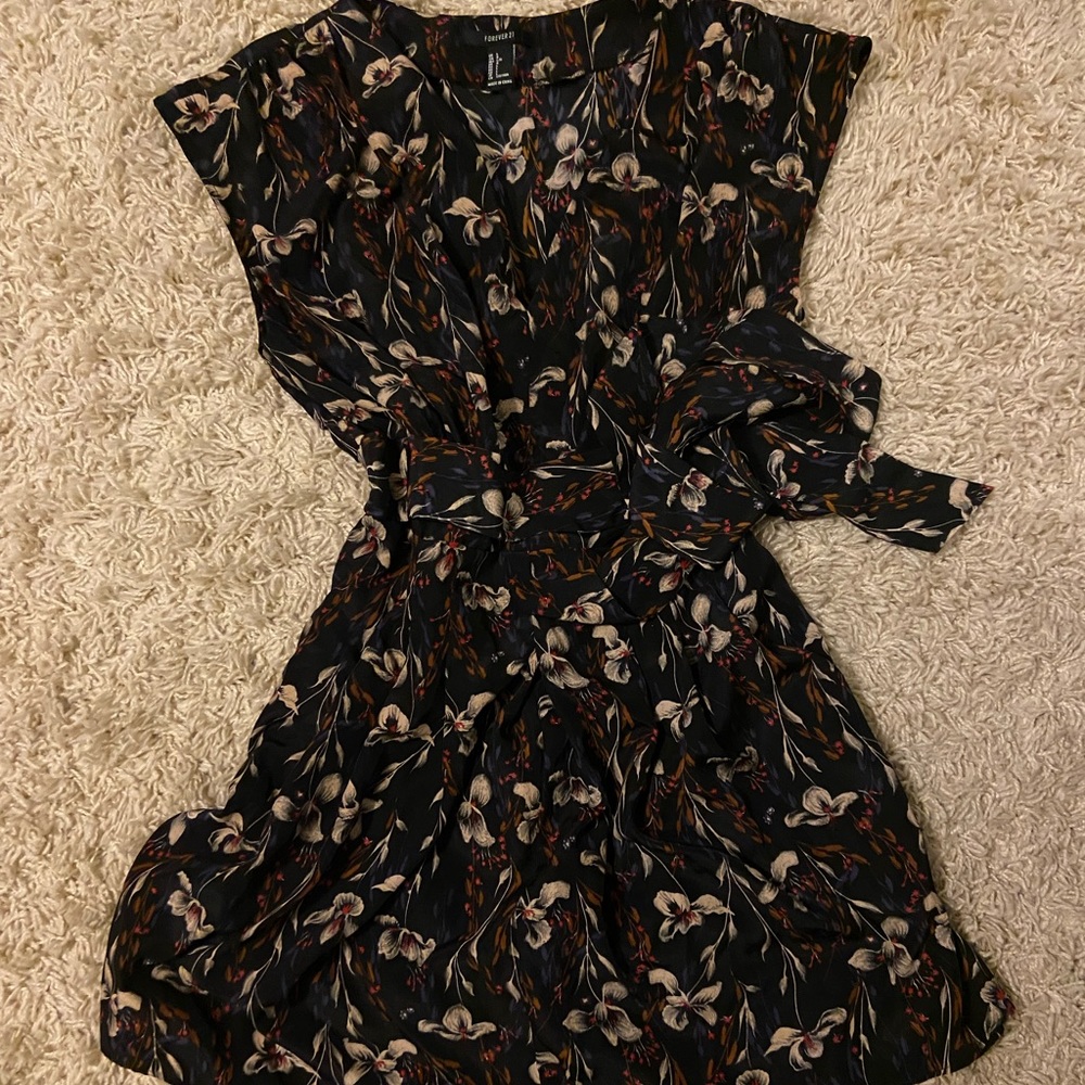 Floral, lined business casual dress